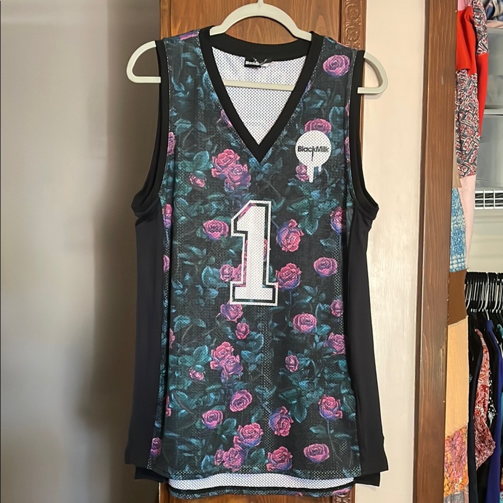 Blackmilk Pink and White Graphic Relaxed Jersey